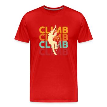 Klettern - Männer Premium Bio T-Shirt - Rot - Vorne - Damien (186cm)