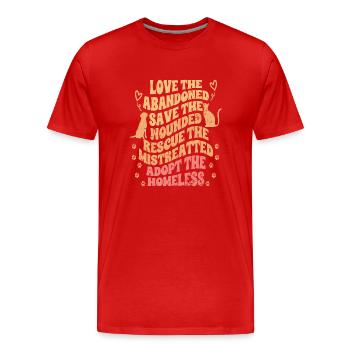 Motivational Animal Foster For Kind Animal Rights - Männer Premium Bio T-Shirt - Rot - Vorne - Damien (186cm)
