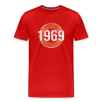 Génial depuis 1969 Retro Vintage Birthday - T-shirt bio Premium Homme - rouge - Devant - Damien (186cm)