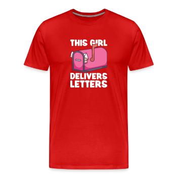 Commis des postes Postlady Postman Post Office - T-shirt bio Premium Homme - rouge - Devant - Damien (186cm)
