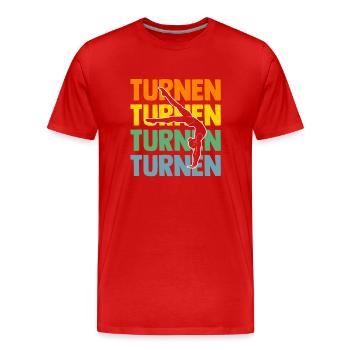 Turnen Gymnastik Turner - Männer Premium Bio T-Shirt - Rot - Vorne - Damien (186cm)