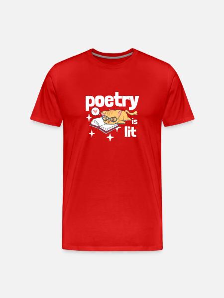 Poetry Is Lit - Men's Premium Organic T-Shirt - red