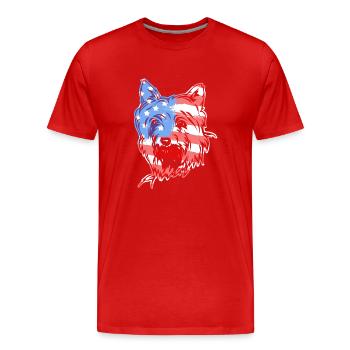 Silky Terrier Silky Terrier Flag - Men's Premium Organic T-Shirt - red - Front - Damien (186cm)