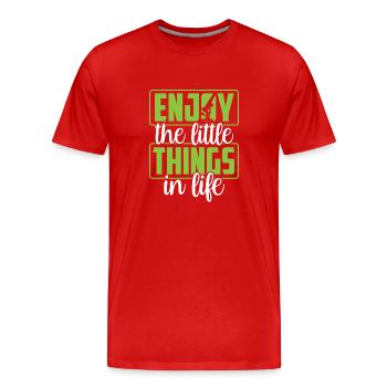 Profitez des petites choses de la vie Microscope - T-shirt bio Premium Homme - rouge - Devant - Damien (186cm)