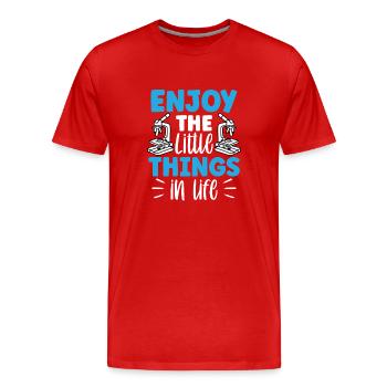 Profitez des petites choses de la vie Microscope - T-shirt bio Premium Homme - rouge - Devant - Damien (186cm)