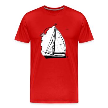 Segelschiff Segler Segelboot Segelsport Segeln - Männer Premium Bio T-Shirt - Rot - Vorne - Damien (186cm)