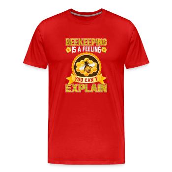Imkerei ist ein Gefühl, das man nicht erklären kan - Männer Premium Bio T-Shirt - Rot - Vorne - Damien (186cm)