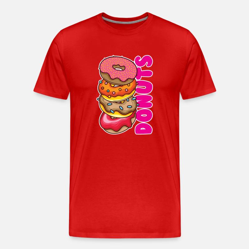 Donuts - Männer Premium Bio T-Shirt - Rot