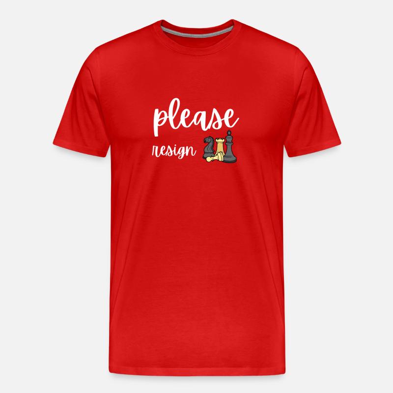 Chess Please Resign - Männer Premium Bio T-Shirt - Rot