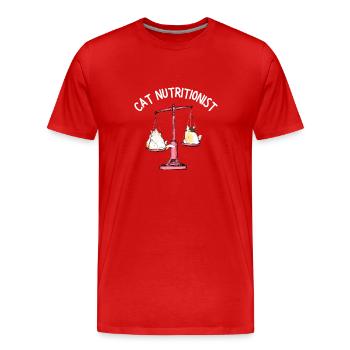 Obésité du gros chat - T-shirt bio Premium Homme - rouge - Devant - Damien (186cm)