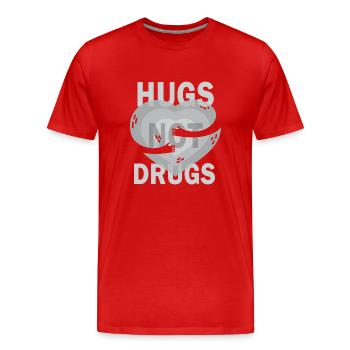 Des câlins au lieu de drogues - T-shirt bio Premium Homme - rouge - Devant - Damien (186cm)