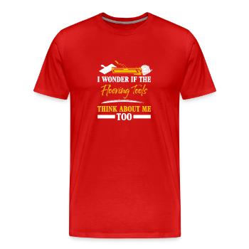 Installation de revêtements de sol Installateurs de revêtements de sol Entrepreneurs - T-shirt bio Premium Homme - rouge - Devant - Damien (186cm)