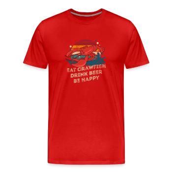 Manger des écrevisses Boire de la bière Retro Crawfish faire bouillir - T-shirt bio Premium Homme - rouge - Devant - Damien (186cm)