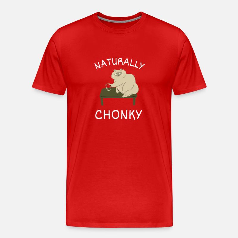 Chonk Cat Obesity - Männer Premium Bio T-Shirt - Rot