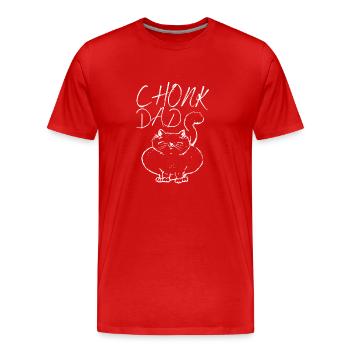 Chonk Cat Obésité - T-shirt bio Premium Homme - rouge - Devant - Damien (186cm)