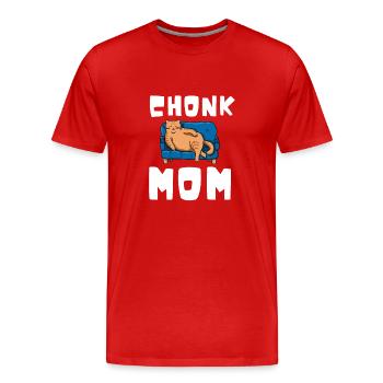 Chonk Cat Obesity - Men's Premium Organic T-Shirt - red - Front - Damien (186cm)