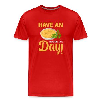 Ich wünsche Ihnen einen aquafaba-lous Tag - Männer Premium Bio T-Shirt - Rot - Vorne - Damien (186cm)