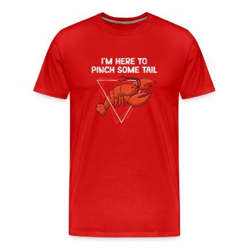 I'm Here to Pinch Some Tail Funny Cajun Crawfish - Men's Premium Organic T-Shirt - red - Front - Damien (186cm)