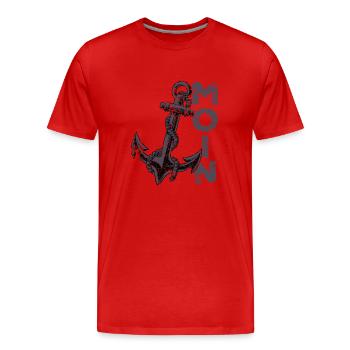 Moin Anker Ostfriesland Ostfriese - Männer Premium Bio T-Shirt - Rot - Vorne - Damien (186cm)