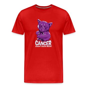 Cancer doesn't defeat pancreatic cancer - Men's Premium Organic T-Shirt - red - Front - Damien (186cm)