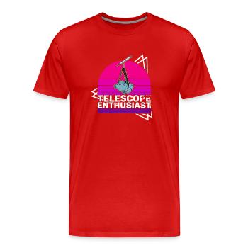 Astronomy Science Telescope Hobby Stars - Men's Premium Organic T-Shirt - red - Front - Damien (186cm)