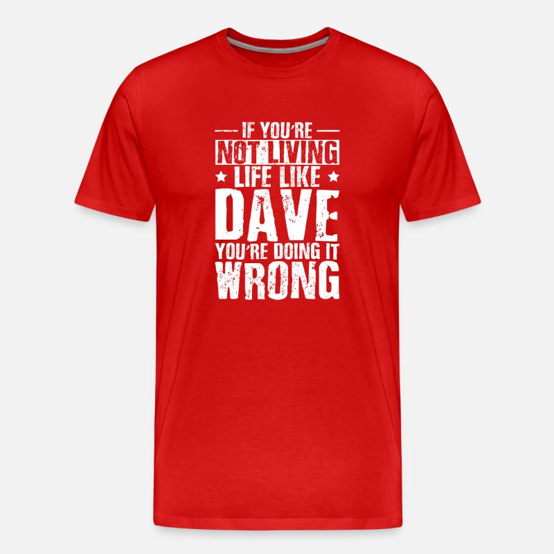 Lustiger Dave - Männer Premium Bio T-Shirt - Rot