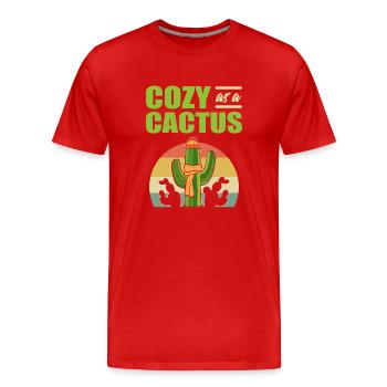 Cozy As A Cactus Gardener - Men's Premium Organic T-Shirt - red - Front - Damien (186cm)