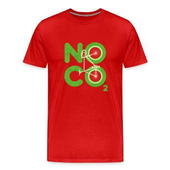 Pas de CO2 - T-shirt bio Premium Homme - rouge - Devant - Damien (186cm)