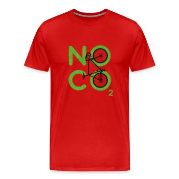 Pas de CO2 - T-shirt bio Premium Homme - rouge - Devant - Damien (186cm)