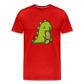 Cute dinosaur that looks like a teddy bear - Men's Premium Organic T-Shirt - red - Front - Damien (186cm)