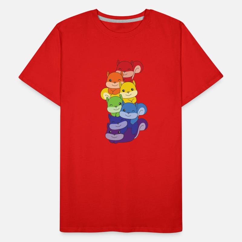 Rainbow Squirrel Cute Colorful Squirrel Men's Premium Organic T-Shirt