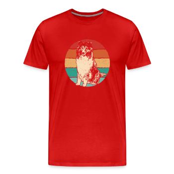 Longhair Collie Rough Collie Dog - Men's Premium Organic T-Shirt - red - Front - Damien (186cm)