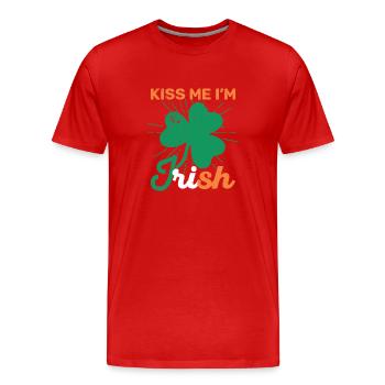 Irlande irlandaise Origine gaélique Cadeau national - T-shirt bio Premium Homme - rouge - Devant - Damien (186cm)
