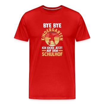 Schulkind Schulbeginn Fußball Einschulung - Männer Premium Bio T-Shirt - Rot - Vorne - Damien (186cm)