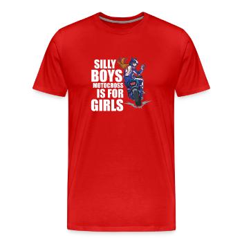 Dirt Bike Dirt Bike Riding Motocross Dirt Biking - Men's Premium Organic T-Shirt - red - Front - Damien (186cm)