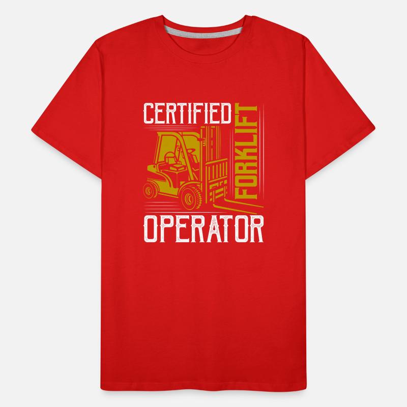 Certified Forklift Operator Warehouse Lifting Men's Premium Organic T-Shirt