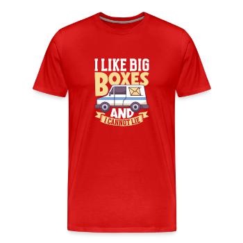 Commis des postes Postlady Postman Post Office - T-shirt bio Premium Homme - rouge - Devant - Damien (186cm)