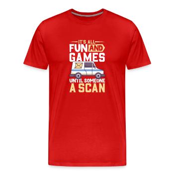 Commis des postes Postlady Postman Post Office - T-shirt bio Premium Homme - rouge - Devant - Damien (186cm)