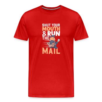 Commis des postes Postlady Postman Post Office - T-shirt bio Premium Homme - rouge - Devant - Damien (186cm)