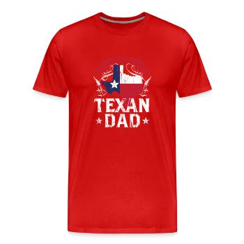Proud Texan Father Proud Texas Texan - Men's Premium Organic T-Shirt - red - Front - Damien (186cm)