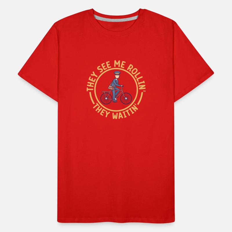 Postangestellte Postdame Postbote Post Männer Premium Bio T-Shirt