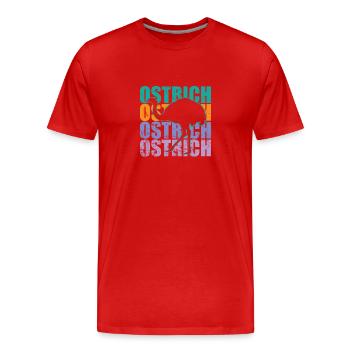 Ostrich ostrich ratite large bird - Men's Premium Organic T-Shirt - red - Front - Damien (186cm)
