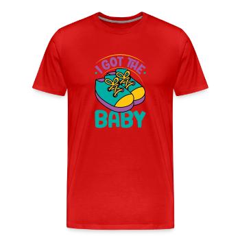 Schwanger Geschenk Schwangere Frau Schwanger Schwa - Männer Premium Bio T-Shirt - Rot - Vorne - Damien (186cm)
