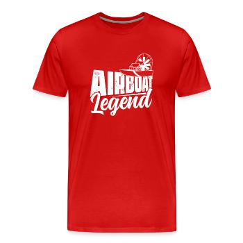 Airboat Legend Propeller Swamp Air Boat Hydroplane - Männer Premium Bio T-Shirt - Rot - Vorne - Damien (186cm)