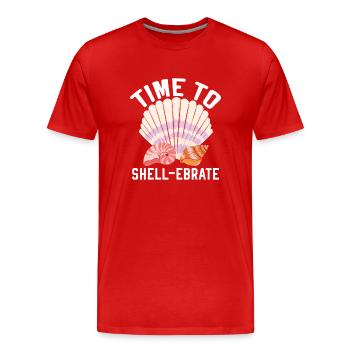 Time to collect shells Shell collecting Beachcombin - Men's Premium Organic T-Shirt - red - Front - Damien (186cm)