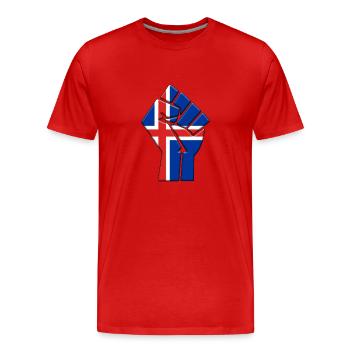 Isländische Flagge Isländischer Landstolz Einheimische - Männer Premium Bio T-Shirt - Rot - Vorne - Damien (186cm)