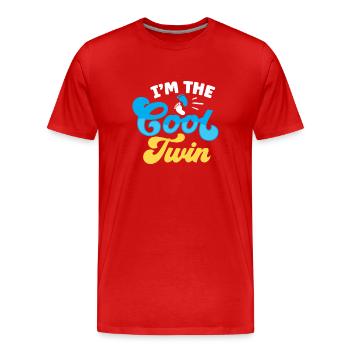 Ich Bin Der Coole Zwilling Humor Zwillinge Lustig - Männer Premium Bio T-Shirt - Rot - Vorne - Damien (186cm)
