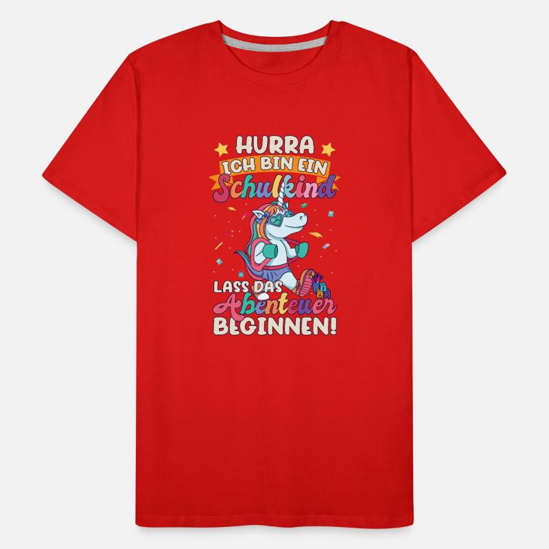 Ich bin ein Schulkind Einschulung Männer Premium Bio T-Shirt