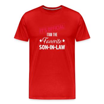 Officiel Je suis le gendre préféré Famille drôle - T-shirt bio Premium Homme - rouge - Devant - Damien (186cm)