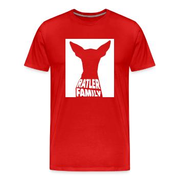 Ratler family - Men's Premium Organic T-Shirt - red - Front - Damien (186cm)